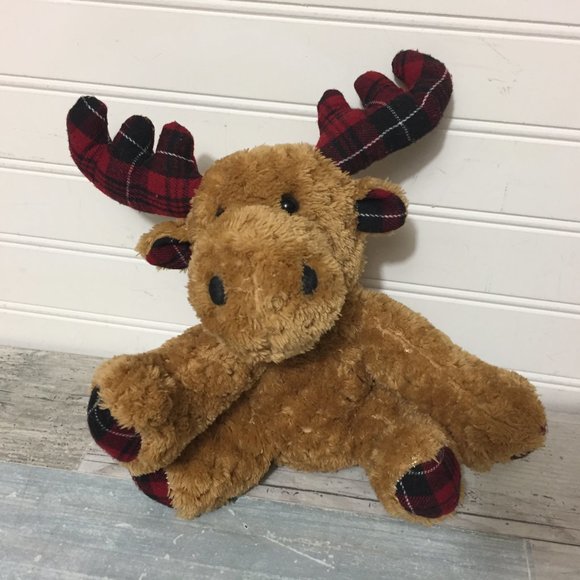 MTY International Moose Plush Plaid Antlers Stuffed Animal Toy - Picture 2 of 6
